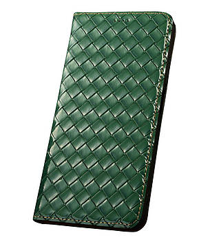 Чохол для HONOR 8 з натуральної шкіри протиударний магнітний книжка з підставкою "VENETTA" Зелений