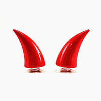 Рожки на шлем Красные рога на присосках для шлема