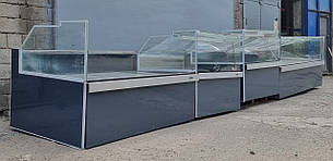 Лінія холодильних вітрин-кубів «Айсберг Медуза» 7.0 м., (+2° +6°), під виносний холод, Б/у