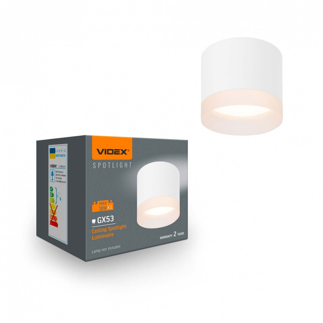 Світильник VIDEX під лампу GX53 накладний білий VL-SPF25A-W