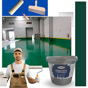 Наливна підлога для підприємств і складів для бетону (Зелений 4,5 кг)