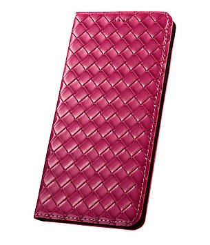 Чохол для MEIZU C9 з натуральної шкіри протиударний магнітний книжка з підставкою "VENETTA" Рожевий