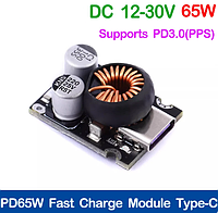 Модуль быстрой зарядки 12-30 В 65 Вт С протоколами PD3.1 QC2.0 3.0 для Huawei scpfcp Apple