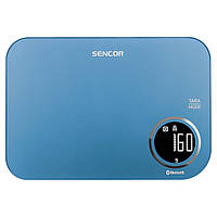 Весы Sencor кухонные, 5кг, подключение к смартфону, AAAx2, пластик, синий
