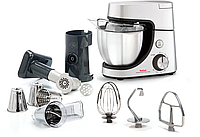 Кухонная машина Tefal Masterchef Gourmet 1100Вт, чаша-нержавейка, корпус-металл, насадок-6, серый