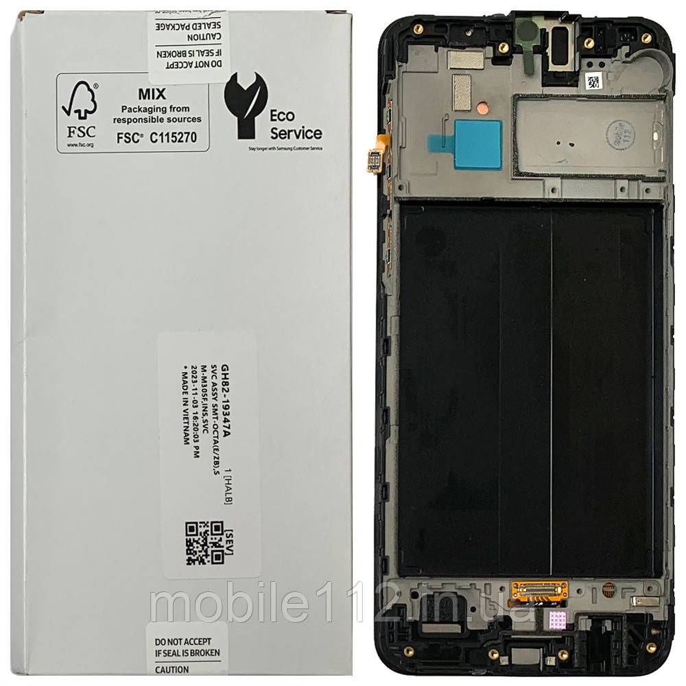 Екран (дисплей) Samsung Galaxy M30 M305F з тачскріном оригинал 100% Service Pack с рамкой