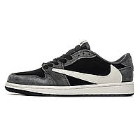 Кроссовки Nike Jordan 1 Low x Travis Scott Grey, Мужские кроссовки, найк джордан 1