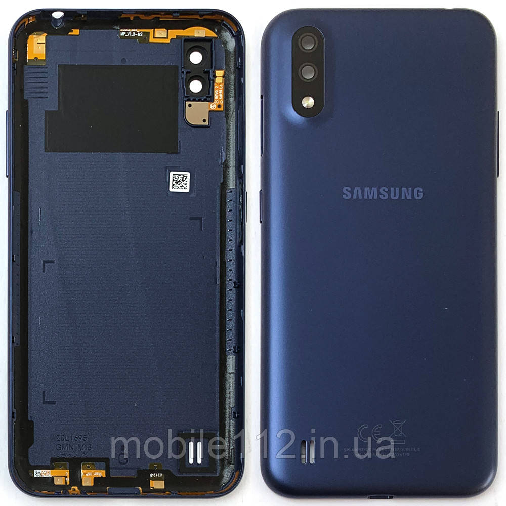 Задня кришка Samsung Galaxy A01 A015F (синя оригінал Китай), фото 1