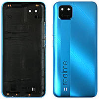 Задня кришка Realme C11 2021 RMX3231 синя оригінал Китай зі склом камери
