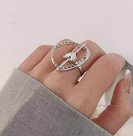 Кольцо Капкан/ женское кольцо /бижутерия в серебристом цвете