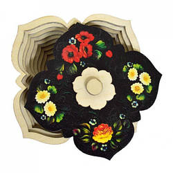 Цукорниця САХ "Жостовський розпис: Маки та ромашки"