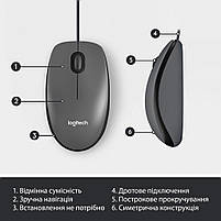 Мишка Logitech M100 USB Black (910-006652), фото 7