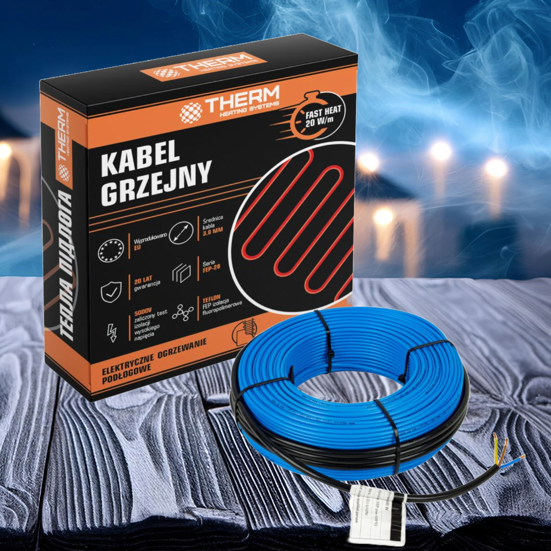 Therm FEP-20 W нагрівальний кабель для теплої підлоги під плитку