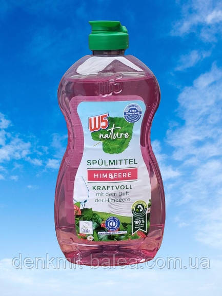 Гель Натуре для миття посуду з ароматом Малини W5 Nature Himbeere Spulmittel 500 мл