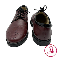Жіночі туфлі брогі з натуральної шкіри бордового кольору “Style Shoes”, фото 4