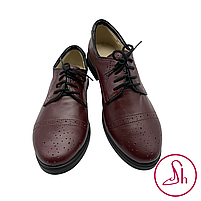 Жіночі туфлі брогі з натуральної шкіри бордового кольору “Style Shoes”, фото 5