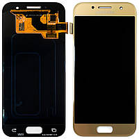 Дисплей (екран) Samsung Galaxy A3 2017 A320F з тачскріном (золотистий оригінал 100% Service Pack)