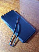 Противоударный чехол для Apple iPhone 6 / 6S leather case Black защитные борты+ремешок