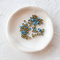 Міні крабики круглі 3 мм металеві Блакитні 10 шт