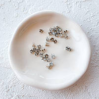 Міні крабики піраміда 3 мм металеві Срібні 10 шт