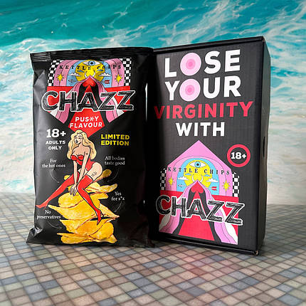 Чіпси Chazz Chips Dick Flavour Box 90 г в подарунковій коробці, фото 1