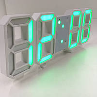 Часы LED электронные настольные, календарь, будильник, градусник VST-6801 (белый корпус зеленый свет) af