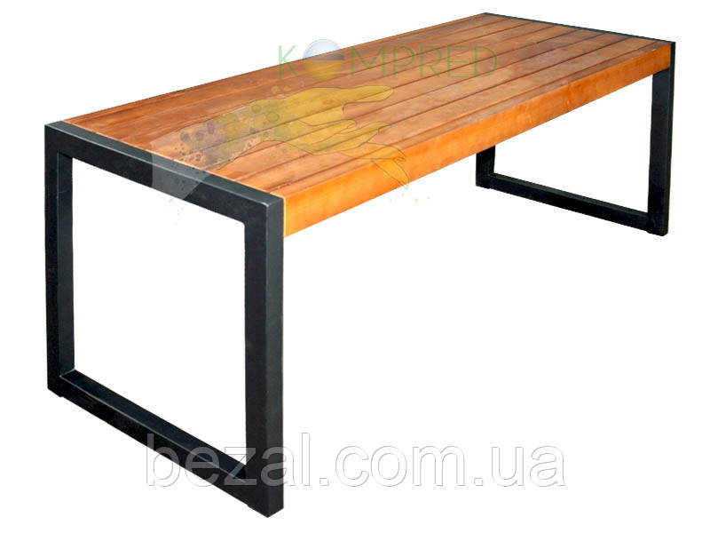 Стіл парковий садовий  "Квадрат" 1700х800х750 мм  чорний  Kompred OL765, фото 1