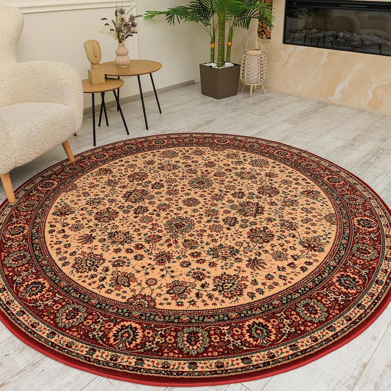 Килим ROYAL 1570/505 2Х2 Бежевий з червоним кругом