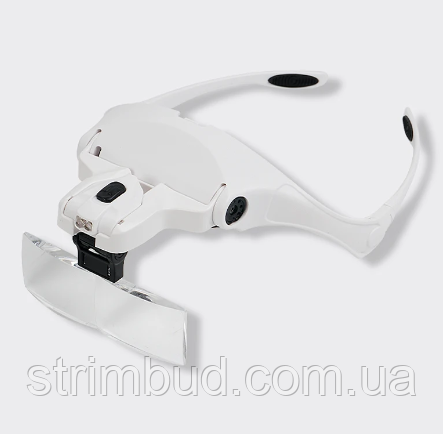 Лупа-окуляри бінокулярні 9892B1 (1x/1.5 x/2x/2.5 x/3.5 x) з LED підсвічуванням