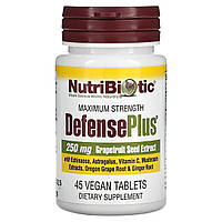 Максимальний захист з екстрактом насіння грейпфрута, DefensePlus, Maximum Strength, NutriBiotic, 45 таблеток
