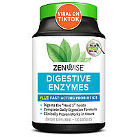 Травні ферменти та швидкодіючі пробіотики, Digestive Enzymes with Probiotics, Zenwise, 100 капсул
