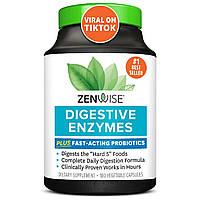 Травні ферменти та швидкодіючі пробіотики, Digestive Enzymes with Probiotics, Zenwise, 180 капсул