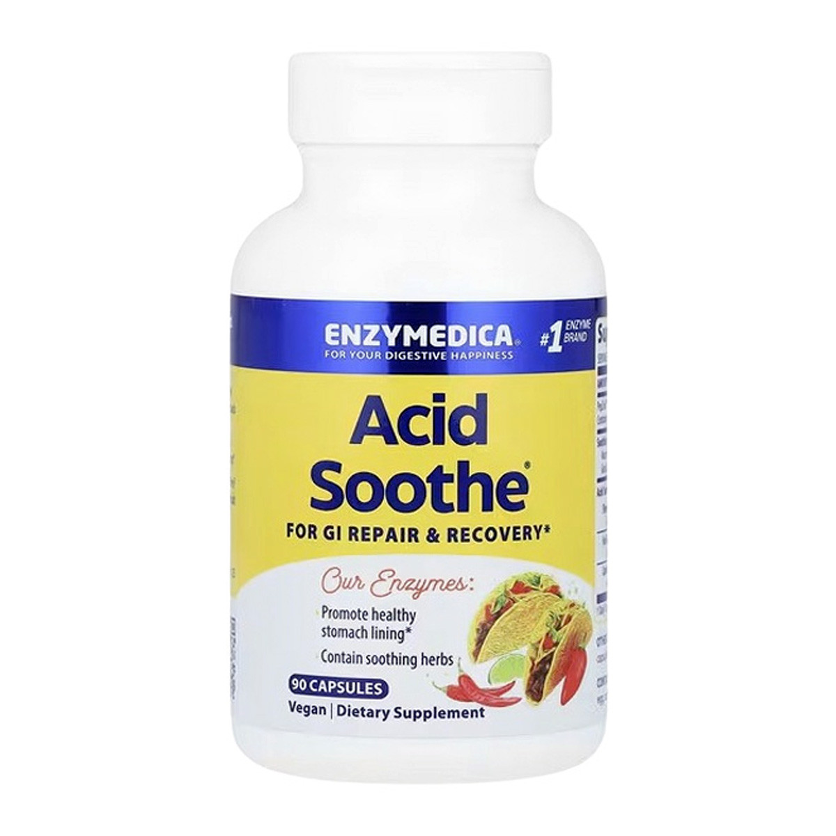 Травні ферменти проти печії, Acid Soothe, Enzymedica, 90 капсул