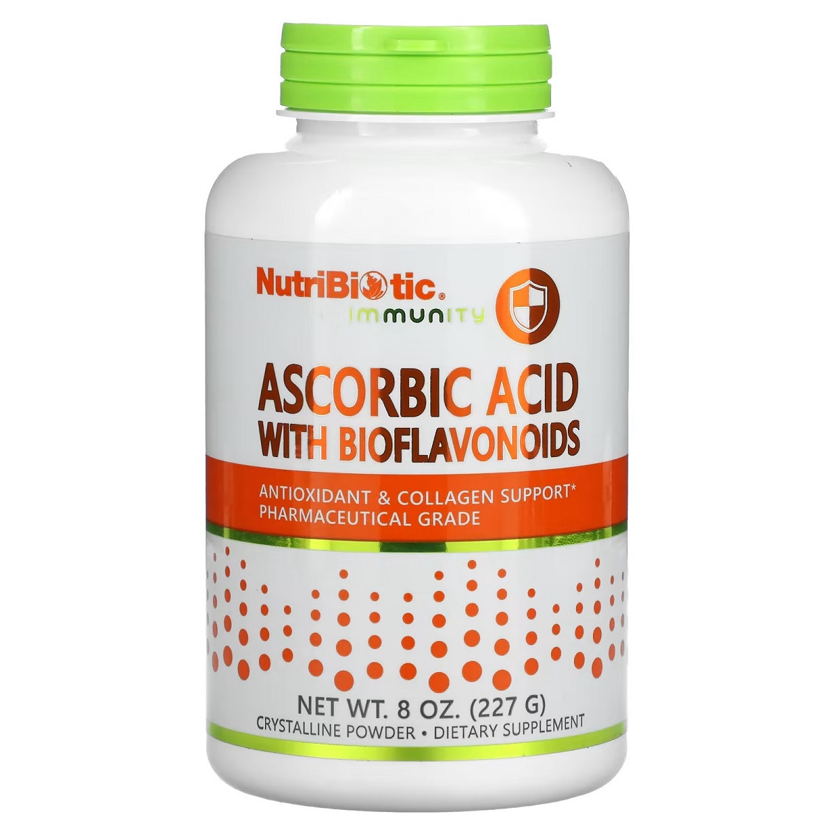 Аскорбінова кислота з біофлавоноїдами в порошку, Ascorbic Acid with Bioflavonoids, NutriBiotic, 227 г