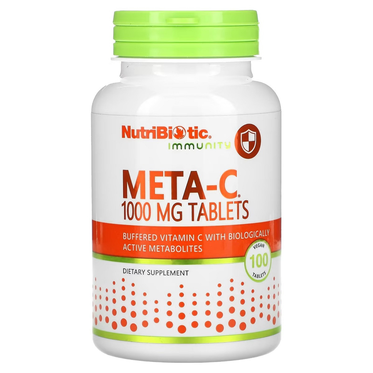 Буферизований вітамін C з метаболітами, 1000 мг, Meta-C, Immunity, NutriBiotic, 100 таблеток