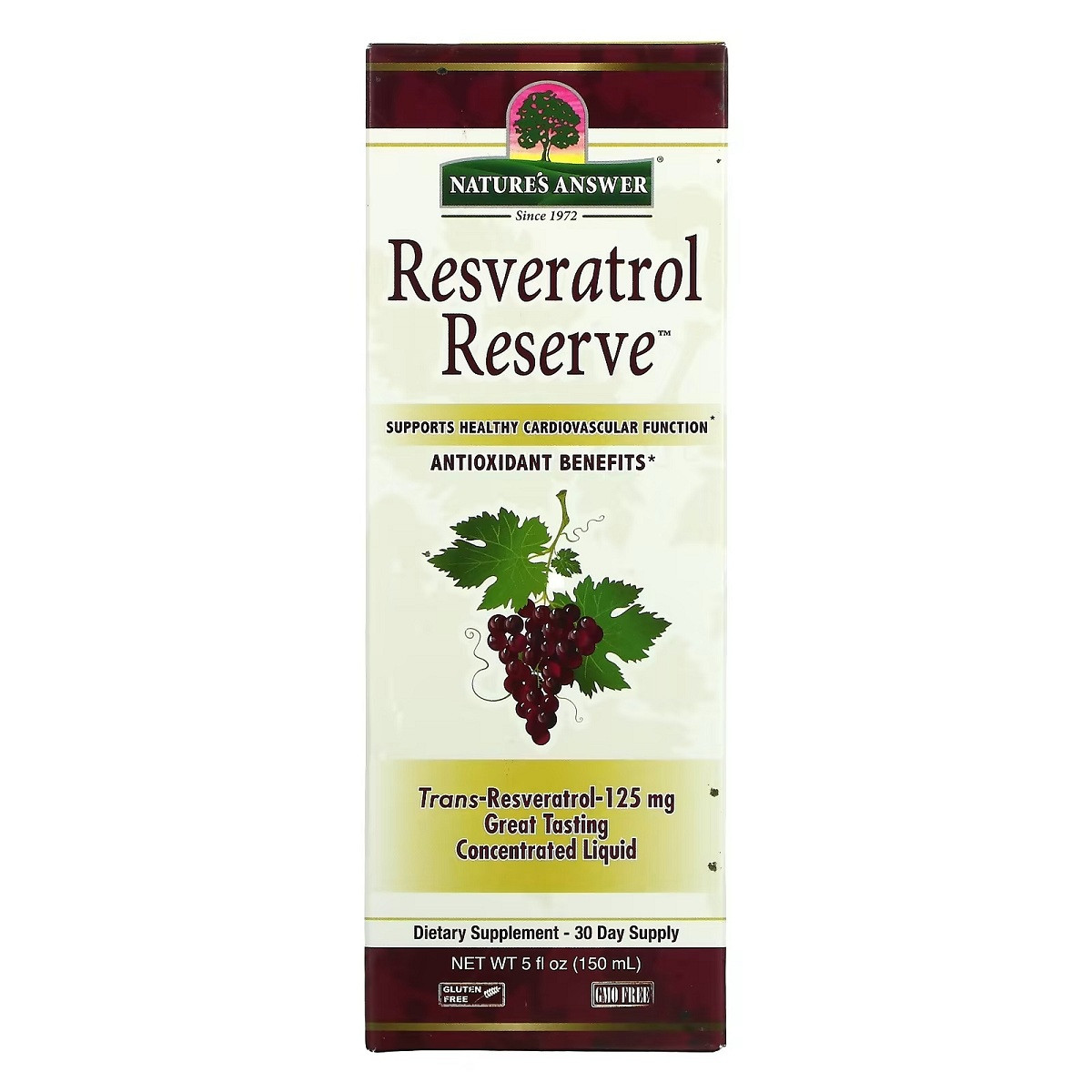 Ресвератрол, Resveratrol Reserve, Nature's Answer, 150 мл, фото 1