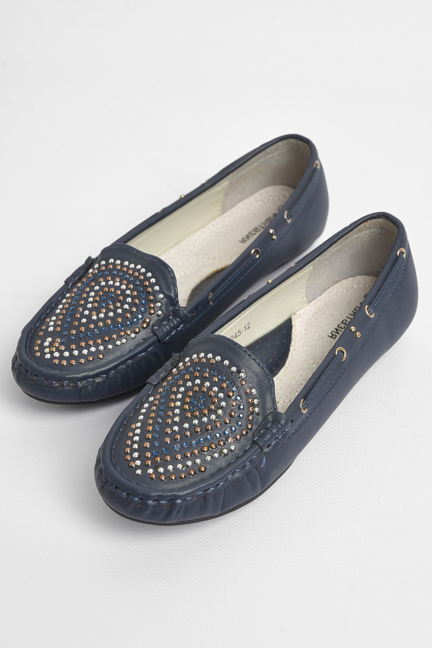 Балетки дитячі для дівчинки темно-синього кольору р.32 176390S, фото 1