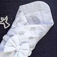 Детский белый конверт на выписку летний Конверт-одеяло для новорожденных конверт на лето белый