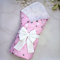 Летний детский конверт для новорожденных розовый Конверт-одеяло новорожденным Летний конверт на выписку