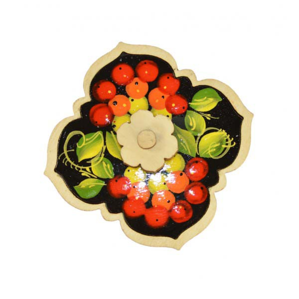 Дерев'яна соломинка СОЛ "Жовтовський розпис: Рябіна та листя", фото 1