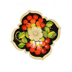 Дерев'яна соломинка СОЛ "Жовтовський розпис: Рябіна та листя"