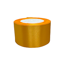 Атласна стрічка 5 см, колір яскраво-жовтий, 1 рулон (23 м), Жовтий