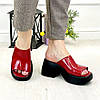 Сабо жіночі лакові на підборах. Колір червоний. 39 розмір, фото 5