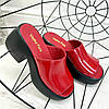 Сабо жіночі лакові на підборах. Колір червоний. 39 розмір, фото 9