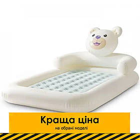 Надувне ліжко дитяче одномісне Ведмедик (114-178-71 см, насос) Intex 66814