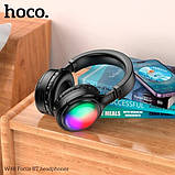 Накладні бездротові навушники HOCO W48 Focus BT гарнітура з підсвіткою RGB чорні, фото 3