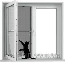 Москітна сітка на двері Антикішка тип кріплення на петлях ., фото 1