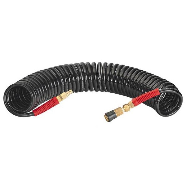 Спіральний поліуретановий шланг Intertool Black M-Flex Ø8x12 мм 10 м (з поворотним шарніром)