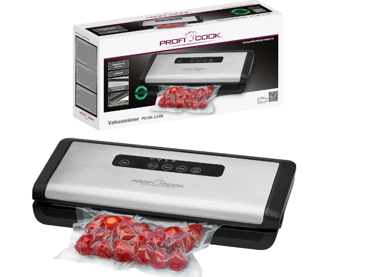 Вакууматор для упаковки м'яса та овочів 120 Вт Profi Cook PC-VK 1146 Вакуумний пакувальник для дому, фото 1