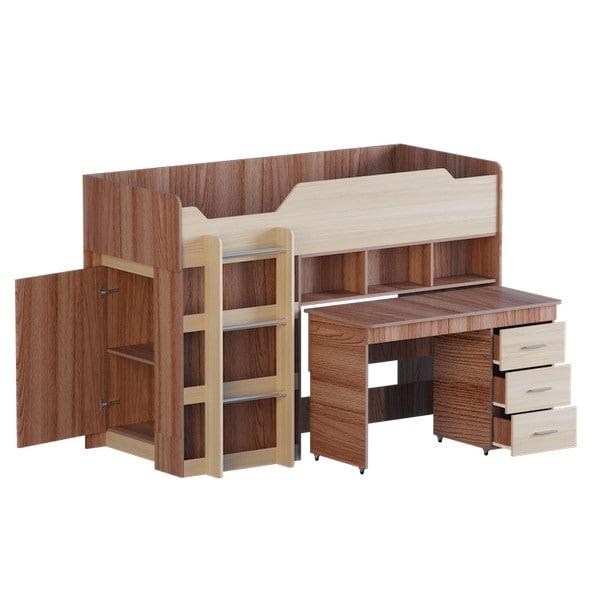 Ліжко-горище МІКС шимо темний + шимо світлий (DTM-2666)+, фото 1